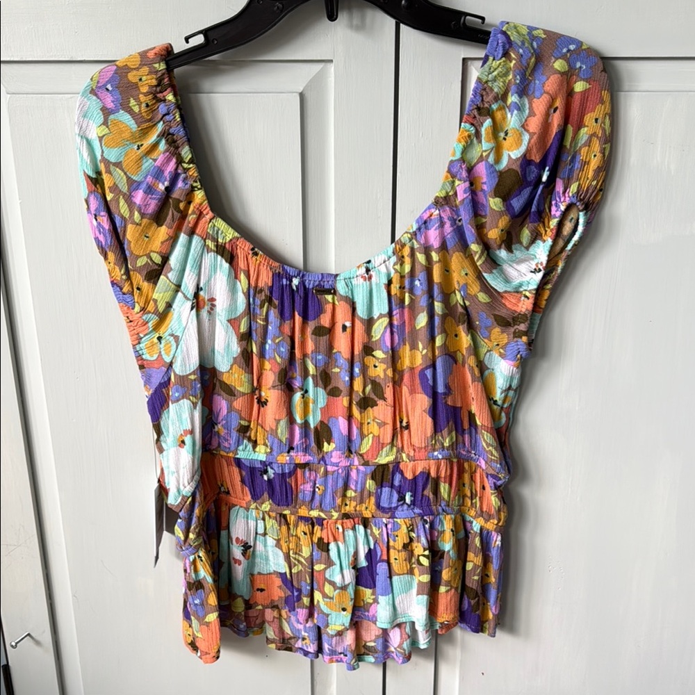 O'Neill Women's Floral Peplum Top - Multicolor - Picture 3 of 5